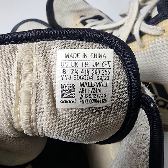 Adidas Men's Tech Fall 2.0 Wrestling‎ Shoe Size 8, Color Chalk White/Black/Gum - Picture 7 of 12